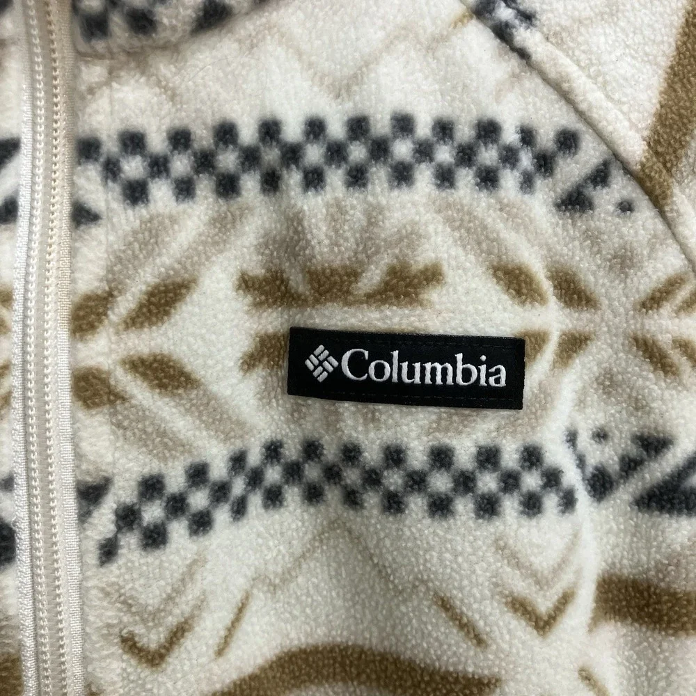 Columbia Aztec Print Fleece Jacket Full Zip Girls XL (18/20) Fits Adult S/M